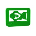 Green Fish finder echo sounder icon isolated on transparent background. Electronic equipment for fishing.