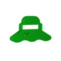 Green Fisherman hat icon isolated on transparent background.