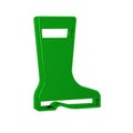 Green Fishing boots icon isolated on transparent background. Waterproof rubber boot. Gumboots for rainy weather, fishing