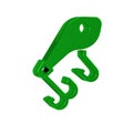 Green Fishing lure icon isolated on transparent background. Fishing tackle.