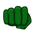 Green fist of the Hulk superhero on a white background. Logotype Royalty Free Stock Photo
