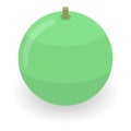 Green fitness ball icon, isometric style