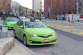 Green Five Borough Taxi in New York City