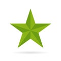 Green five pointed vector star