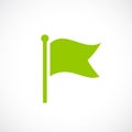 Green flag vector icon