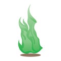 green flame. Vector illustration decorative design