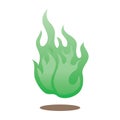 green flame. Vector illustration decorative design