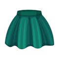 Green Flared Skirt Isolated on White Background Front View Vector Illustration Royalty Free Stock Photo