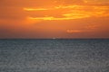 Green flash of the sun in the Blue Lagoon Beach in Nacula Island, Yasawa, Fiji