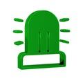 Green Flasher siren icon isolated on transparent background. Emergency flashing siren.