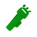 Green Flashlight icon isolated on transparent background. Royalty Free Stock Photo