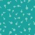 Green Flea search icon isolated seamless pattern on green background. Vector
