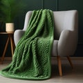 Green Fleece Patterned Comfortable Blanket For A Cozy Ambience