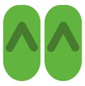 Green flip flops, icon