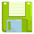 Green floppy disk representing saving data concept Royalty Free Stock Photo