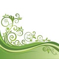 Green floral banner isolated