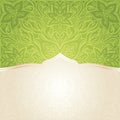 Green Floral Easter Decorative ornate pattern wallpaper vector mandala design background