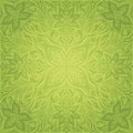 Green Floral Easter Decorative ornate pattern wallpaper vector mandala design background