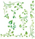 Green floral elements