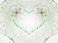 Green floral fractal heart