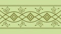 Green Floral Geometric Border Pattern, vector design Generative AI Royalty Free Stock Photo
