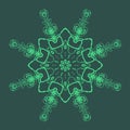 Green ornament pattern on black background Royalty Free Stock Photo