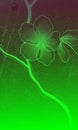 Green floral soft christmas lights background.