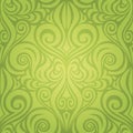 Green Floral spring Easter Decorative ornate pattern wallpaper vector backround Royalty Free Stock Photo