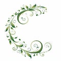 Green Floral Vector Letter Picture Frame Design