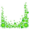 Green flower background. Vector illustration on white.