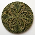 Green Flower Carving With Intricate Leafy Designs