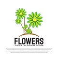 Green Flower Logo Design Templates. vector illustration elements Royalty Free Stock Photo