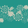 Green Floral Border Seamless Vector Design