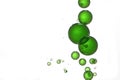 Green flowing bubbles Royalty Free Stock Photo