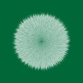 Green Fluffy Hair Pom, 3D illustration Royalty Free Stock Photo