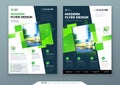 Green Flyer Template Layout Design. Corporate business annual report, catalog, magazine, flyer mockup. Creative modern