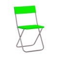 Green foldable camp chair isolated