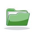 Green Folder Icon with Documents Inside for File Management and Organization Royalty Free Stock Photo
