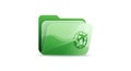 Green folder icon with globe and airplane travel Royalty Free Stock Photo