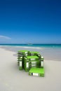 Green folders on the beach Royalty Free Stock Photo