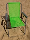 Green folding camp chair Royalty Free Stock Photo