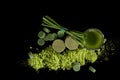 Green food supplements. Royalty Free Stock Photo