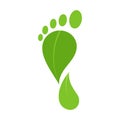 Green footprint icon, label Royalty Free Stock Photo