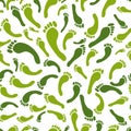 Green footprint seamless pattern for your design Royalty Free Stock Photo