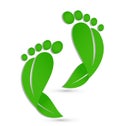 Green footprints, medical pediatric icon