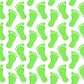 Green Footprints Seamless Pattern
