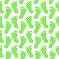 Green Footprints Seamless Pattern Royalty Free Stock Photo