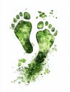 Green footprints symbolize a commitment to eco-friendly practices and environmental awareness Royalty Free Stock Photo