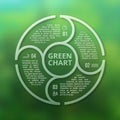 Green forest eco infographic on unfocused blurred smooth creative background