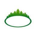 Green Forest Landscape Oval Shape Symbol Design